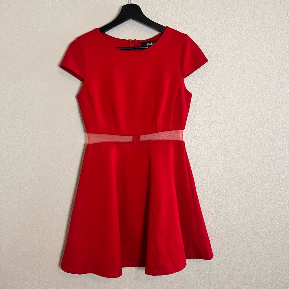 Lulus Legendary Lovers Red Skater Dress Size Medium